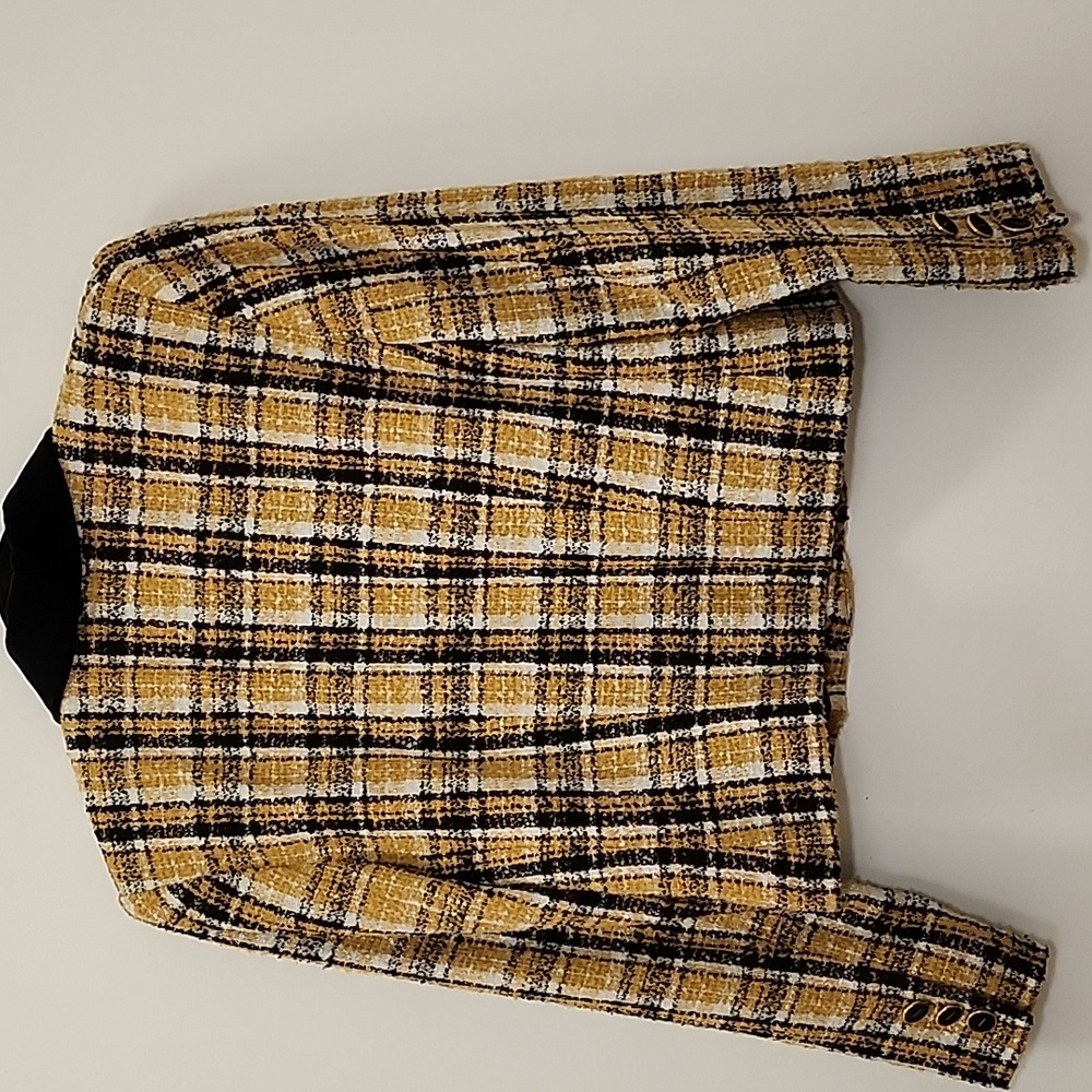 Lord & Taylor Vintage Plaid Double-Breasted  Tweed Blazer Jacket Size 4 - Picture 10 of 16